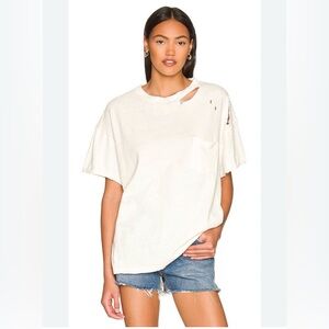 We The Free Washed Cream Short Sleeve Pocket Tee